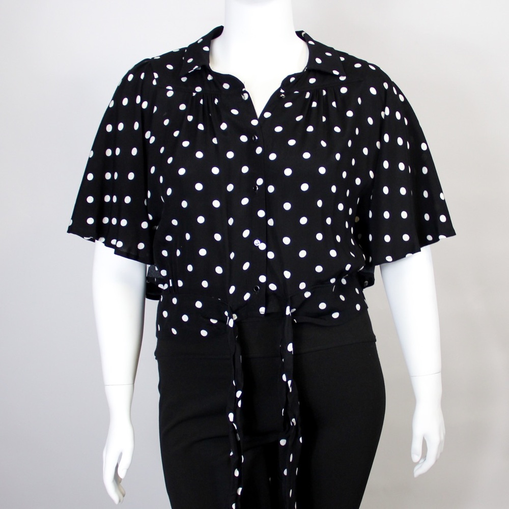 CODE X MODE Black Polka Dot Blouse